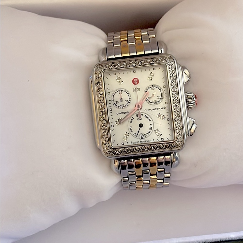 Michele Deco Watch with 2-Tone Band